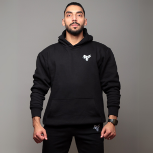 Premium Hooded Sweatshirt – 100% Cotton | 320g Fleece | Black