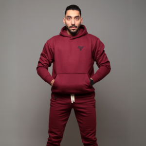 Premium Hooded Sweatshirt – 100% Cotton | 320g Fleece | RED - Image 2