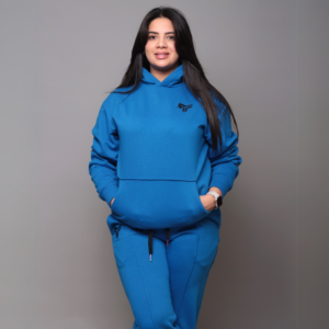 Premium Hooded Sweatshirt – 100% Cotton | 320g Fleece | Bleu