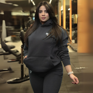 Premium Hooded Sweatshirt – 100% Cotton | 320g Fleece | Dark Grey - Image 5