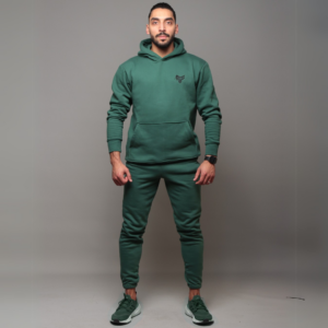 Premium Hooded Sweatshirt – 100% Cotton | 320g Fleece | Green - Image 3