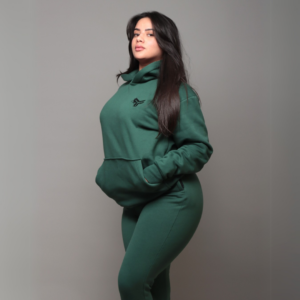 Premium Hooded Sweatshirt – 100% Cotton | 320g Fleece | Green - Image 2
