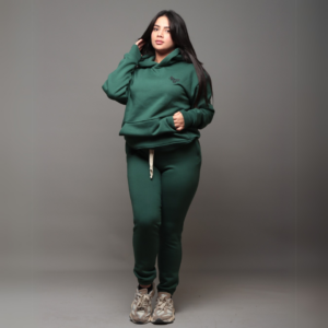 Premium Hooded Sweatshirt – 100% Cotton | 320g Fleece | Green - Image 3
