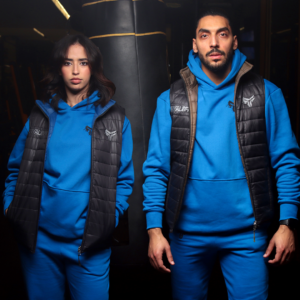 Premium Hooded Sweatshirt – 100% Cotton | 320g Fleece | Bleu - Image 5