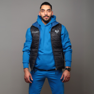 Premium Hooded Sweatshirt – 100% Cotton | 320g Fleece | Bleu - Image 3