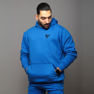 Premium Hooded Sweatshirt – 100% Cotton | 320g Fleece | Bleu