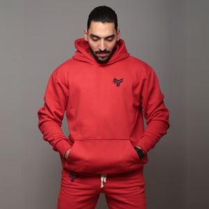 Premium Hooded Sweatshirt – 100% Cotton | 320g Fleece | Red