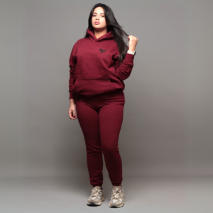 Premium Hooded Sweatshirt – 100% Cotton | 320g Fleece | Red - Image 3