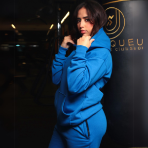 Premium Hooded Sweatshirt – 100% Cotton | 320g Fleece | Bleu - Image 4
