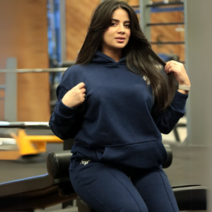 Premium Hooded Sweatshirt – 100% Cotton | 320g Fleece | Navy - Image 5