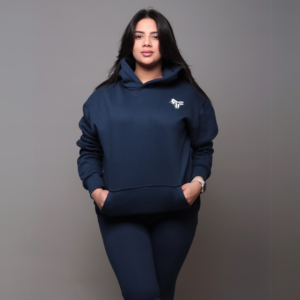 Premium Hooded Sweatshirt – 100% Cotton | 320g Fleece | Navy