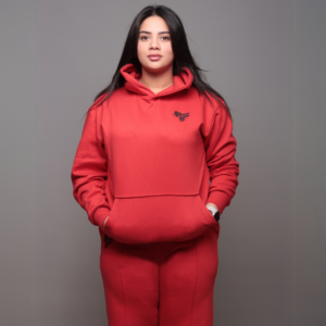 Premium Hooded Sweatshirt – 100% Cotton | 320g Fleece | Red