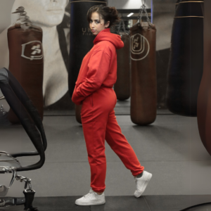 Premium Hooded Sweatshirt – 100% Cotton | 320g Fleece | Red - Image 3
