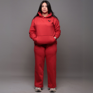 Premium Hooded Sweatshirt – 100% Cotton | 320g Fleece | Red - Image 5
