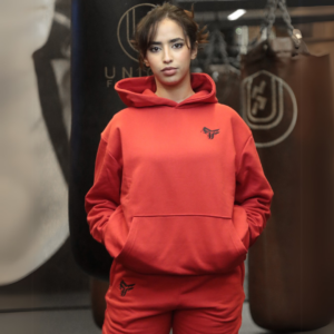 Premium Hooded Sweatshirt – 100% Cotton | 320g Fleece | Red - Image 4