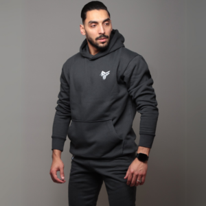 Premium Hooded Sweatshirt – 100% Cotton | 320g Fleece | Grey