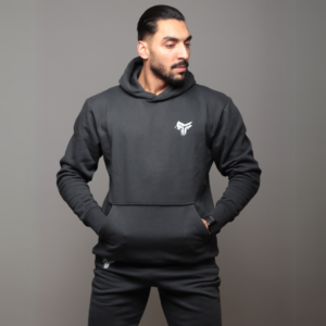 Premium Hooded Sweatshirt – 100% Cotton | 320g Fleece | Grey - Image 2